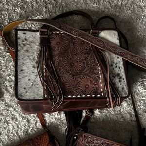 Leather Fringe Western Bag